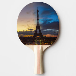 Raquete De Ping Pong Torre Eiffel de Trocadero durante a noite