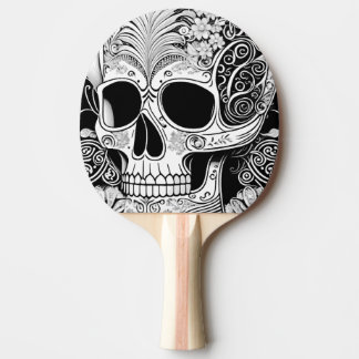 Raquete De Ping Pong Totenkopf mit Ornamenten