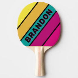 Raquete De Ping Pong Traseiro Escuro 80s Escuro com Nome