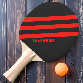 Raquete De Ping Pong Trazer Três Faixas Escuras com Nome