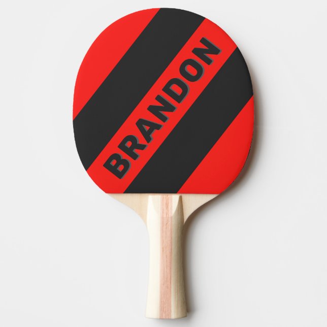 Raquete De Ping Pong Trazer Três Listras Negrito com Nome (Frente)