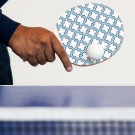 Raquete De Ping Pong Trellis branca e azul-bebê, lete, quatrefoil