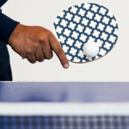 Raquete De Ping Pong Trellis, Latite, Quatrefoil, de cor branca e Marin