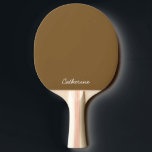 Raquete De Ping Pong Trendy Earthy Brown Custom - Ping Pong Paddle<br><div class="desc">Personalizable name or text in a cute handwritten looking font. ---- Earthy Brown is a rich medium brown with warm golden undertones Trendy solid color carefully curated to highlight today’s design trends. This warm and earthy shade blends natural richness with timeless elegance, creating a versatile look that feels both stylish...</div>