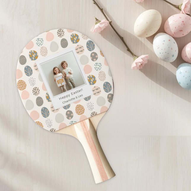 Raquete De Ping Pong Trendy Pastel Easter Photo Paddle | Personalized (Criador carregado)