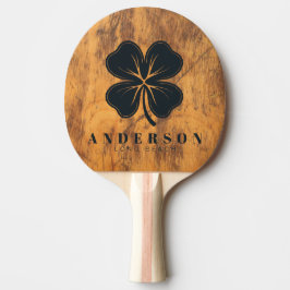 Raquete De Ping Pong Trepadeiras de Quatro Folhas com Nome no Bloco de