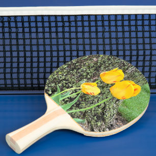 Raquete De Ping Pong Três Tulipas Amarelas /