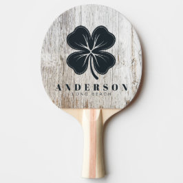 Raquete De Ping Pong Trevo de Quatro Folhas Desbotado e Pintado de Bran