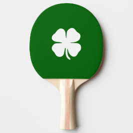 Raquete De Ping Pong Trevo de Quatro Folhas Verde Irlandês Sortudo