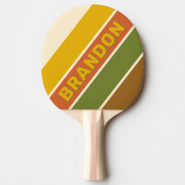 Raquete De Ping Pong Trevo do Nascer do Sol Negrito Listrado com Nome