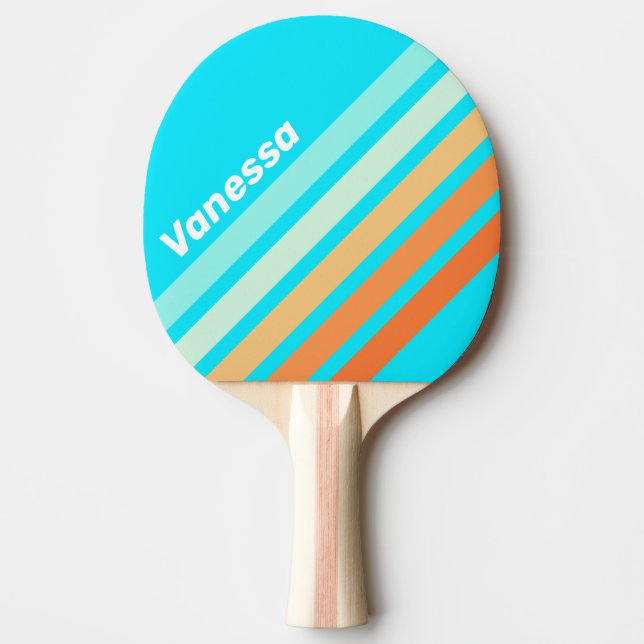 Raquete De Ping Pong Tropic Splash Angled Striping with Name (Frente)