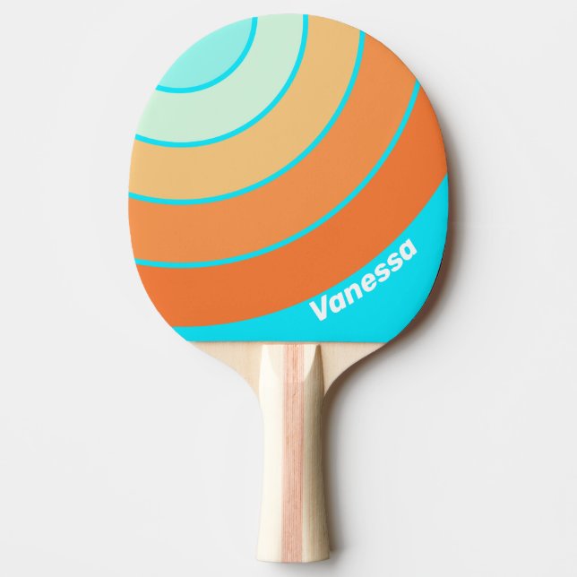 Raquete De Ping Pong Tropic Splash Circle Stripe with Name (Frente)