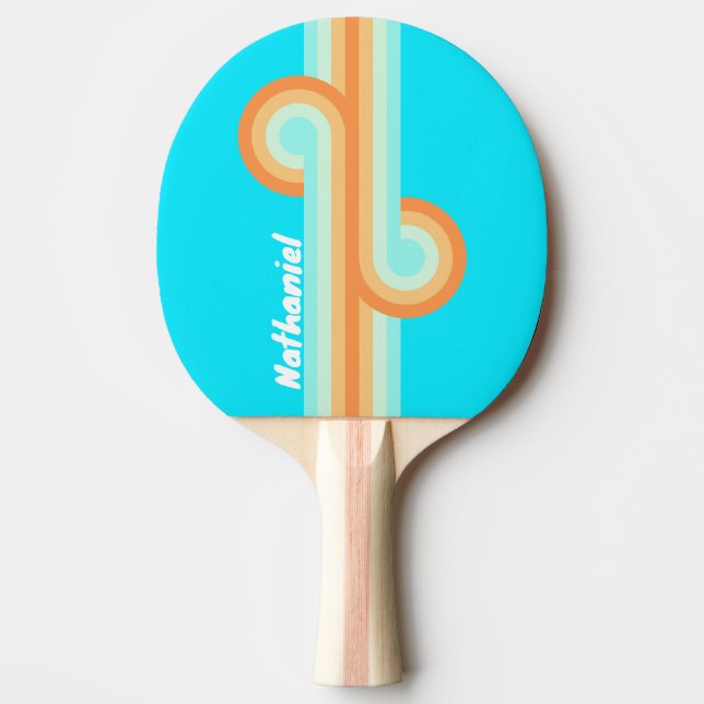 Raquete De Ping Pong Tropic Splash Stripe Loop com Nome (Frente)