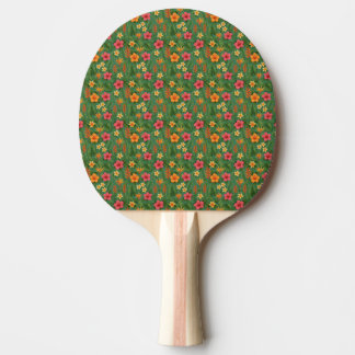 Raquete De Ping Pong Tropical/Hawaii patterned floral