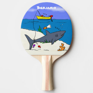 Raquete De Ping Pong Tubarão-cama engraçado e desenho animado