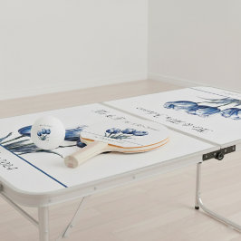 Raquete De Ping Pong Tulipas no Azul Delft personalizáveis