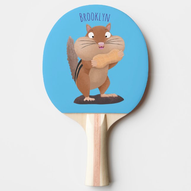Raquete De Ping Pong Um desenho animado e engraçado (Frente)