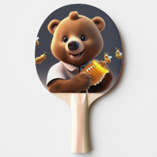 Raquete De Ping Pong Um desenho de urso marrom que adora comer mel
