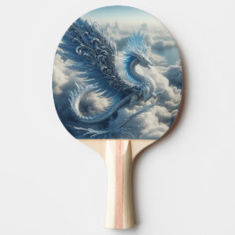 Raquete De Ping Pong Um Dragão Incrível Cercado por Nuvens