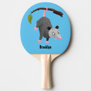 Raquete De Ping Pong Um gambá engraçado bonito pendurado na banda desen