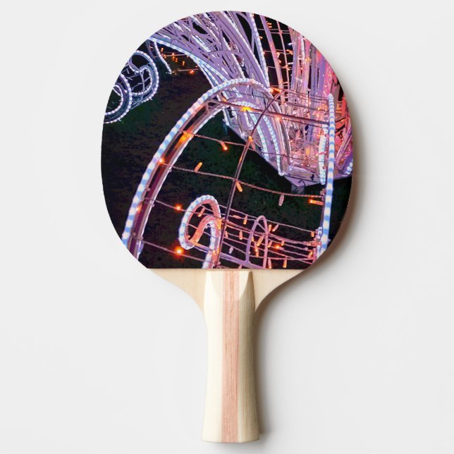 Raquete De Ping Pong Um giro de luzes cor-de-rosa (Frente)
