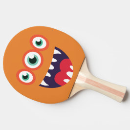 Raquete De Ping Pong Um Monstro Engraçado De Três Olhos.