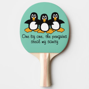 Raquete De Ping Pong Um por um o design engraçado do provérbio dos