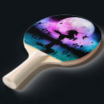 Raquete De Ping Pong Unicórnio com pequena fada<br><div class="desc">Um maravilhoso unicórnio com pequena fada na noite</div>
