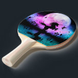 Raquete De Ping Pong Unicórnio com pequena fada<br><div class="desc">Um maravilhoso unicórnio com pequena fada na noite</div>