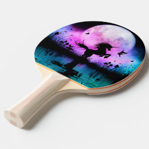 Raquete De Ping Pong Unicórnio com pequena fada