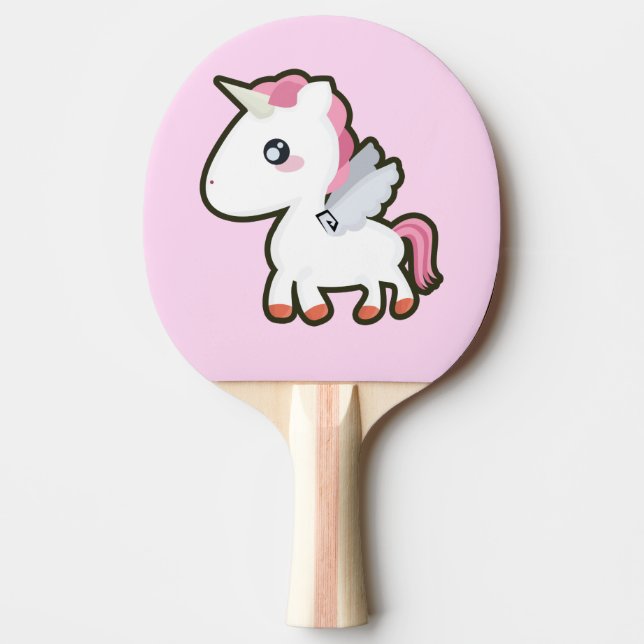 Raquete De Ping Pong Unicórnio de Kawaii (Frente)