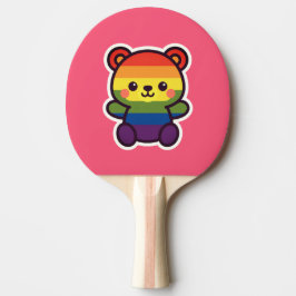 Raquete De Ping Pong Ursinho Arco-Íris Kawaii - Uma Esmagada LGBTQ+ Org