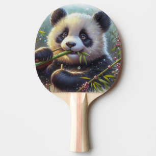 Raquete De Ping Pong Urso Panda Adorável Comendo Bambu