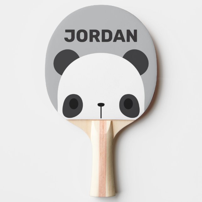 Raquete De Ping Pong Urso Panda Bonito com Nome Personalizado (Frente)
