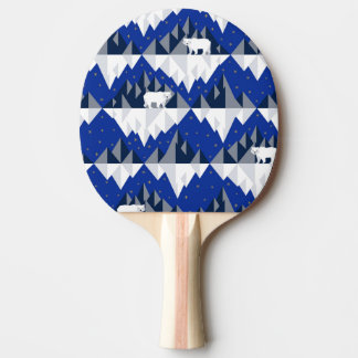 Raquete De Ping Pong Urso Polar no Padrão Iceberg Sem Olhos.