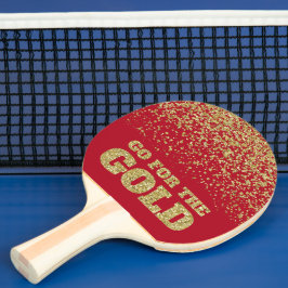 Raquete De Ping Pong Vá para o Dourado vermelho brilhante