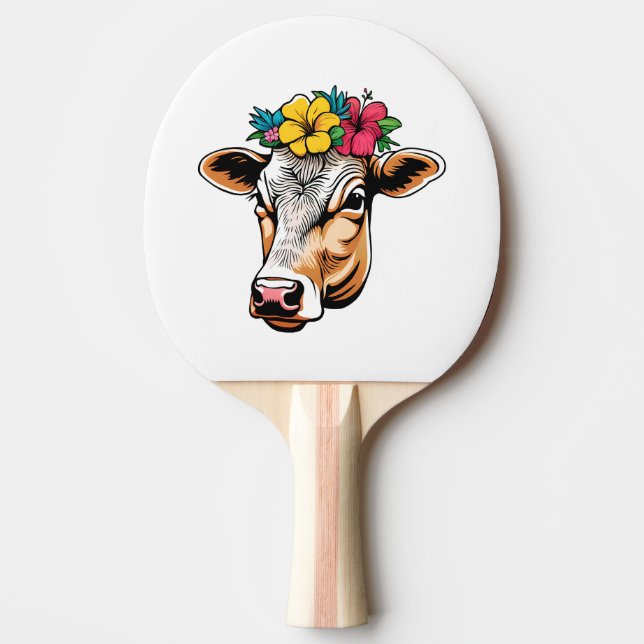 Raquete De Ping Pong Vaca Flor (Frente)