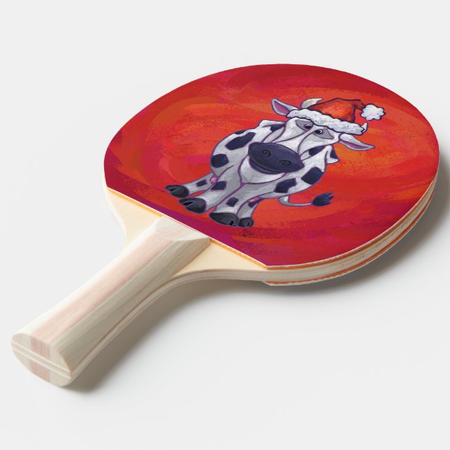 Raquete De Ping Pong Vaca Natal no Red Feild (Frente inclinada)