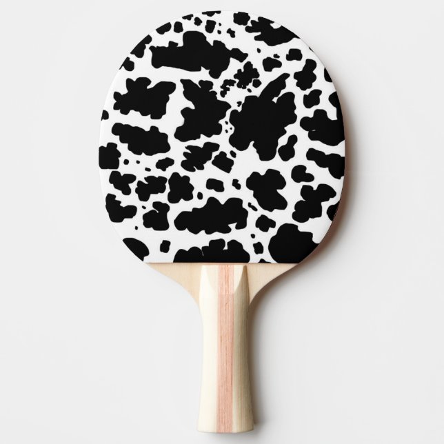 Raquete De Ping Pong Vaca Negra Coloca Impressão (Frente)