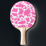 Raquete De Ping Pong Vaca Rosa Coloca Impressão<br><div class="desc">A pele de vaca rosa e branca,  clássica e tenra,  mancha o decor e presentes de design de textura. Impressão animal em manchas de vaca</div>