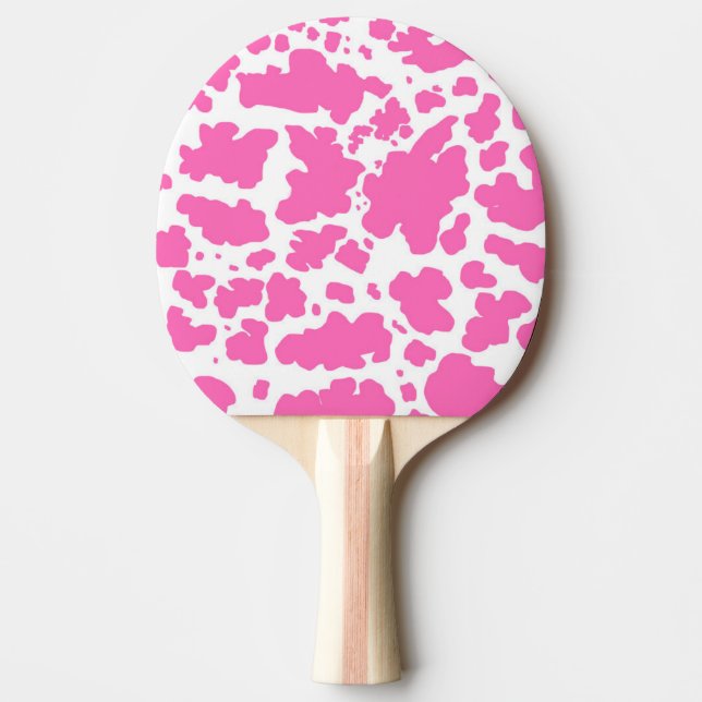 Raquete De Ping Pong Vaca Rosa Coloca Impressão (Frente)