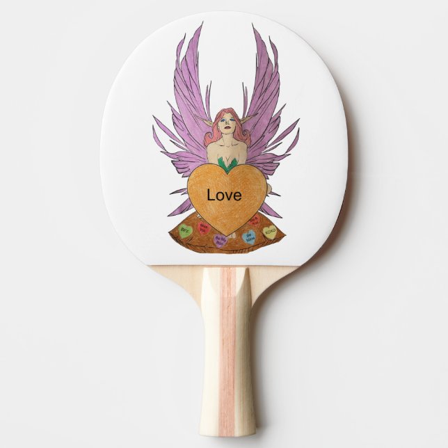 Raquete De Ping Pong Valentines Faerie (Frente)