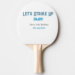 Raquete De Ping Pong Vamos sobe cinza azul feliz nome de 10 anos