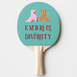 Raquete De Ping Pong Various Paper Bow Couple Embrace Diversity Quote