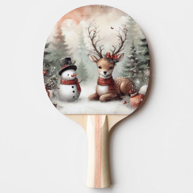 Raquete De Ping Pong Vedante/boneco de neve clássico (Frente)