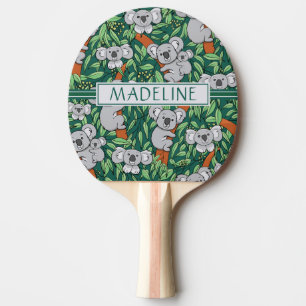 Raquete De Ping Pong Verde-caçador personalizado de padrão Koala