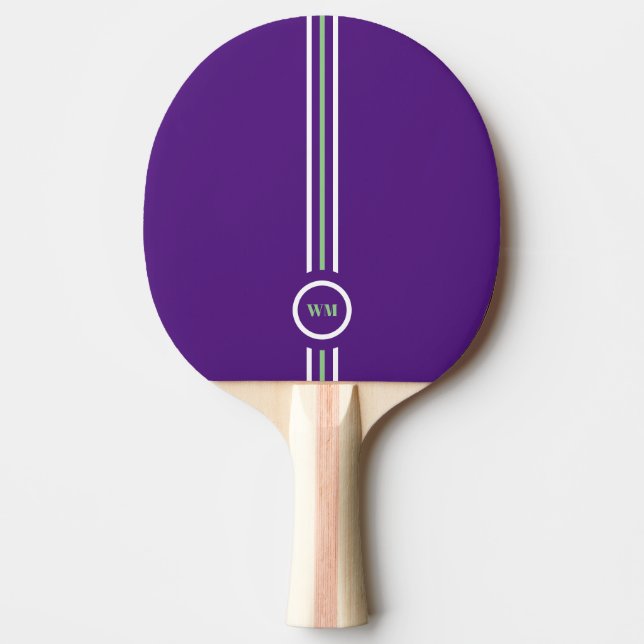 Raquete de Ping Pong Verde e Roxo Bonita (Frente)