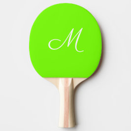 Raquete De Ping Pong verde fluorescente - monograma