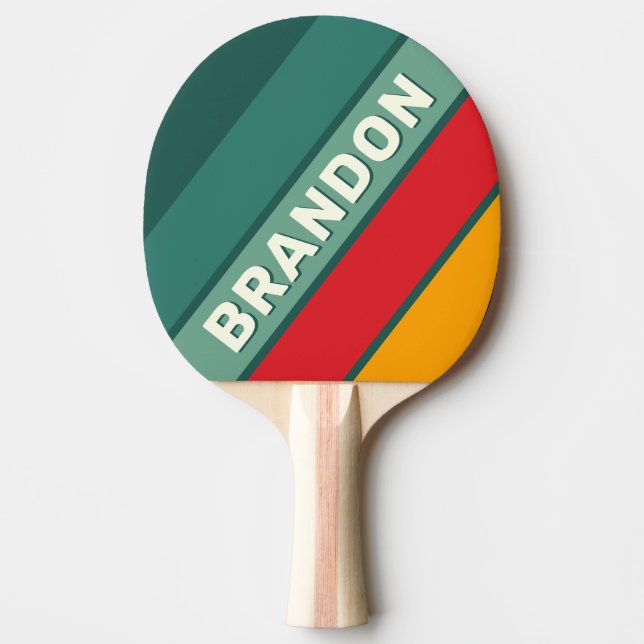 Raquete De Ping Pong Verde Negrito com Nome (Frente)