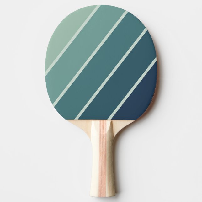 Raquete De Ping Pong Verde Oceano Nostálgico Bold Listrado (Frente)